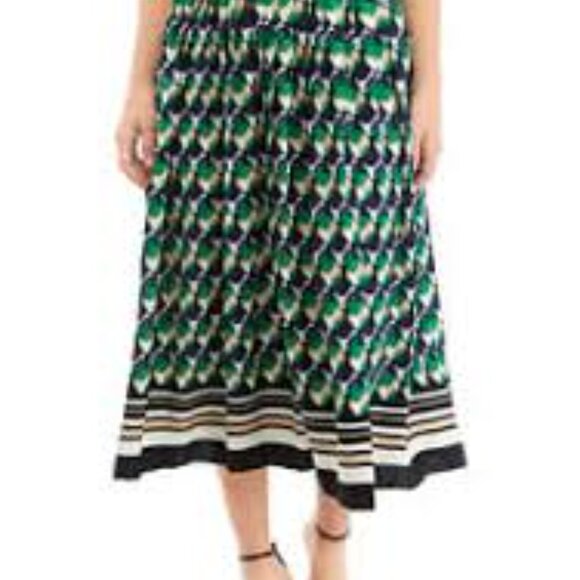 Anne Klein Dresses & Skirts - Anne Klein Pull-On Pleated Skirt| Size L| Kelly Green Print